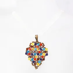 Pendant 65cm - Xochitl Grapes-Yellow Organza - Pendant 65cm - Laiton bronze